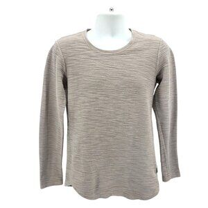 Leif Nelson Mens Large Sweater Textured Knit Gray Crewneck Slim Fit Long Sleeve